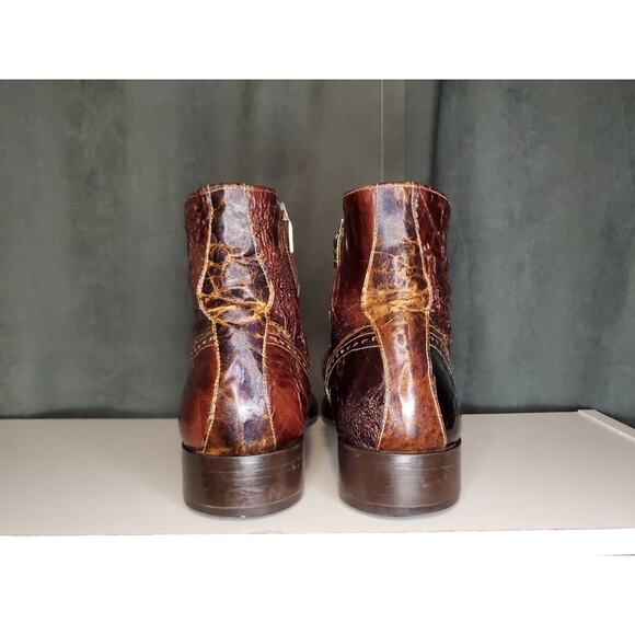 Jo Ghost Brown Zipper Ankle Luxury Boots Vero Cuoio Made in Italy EU 46 US 13 - Picture 5 of 12